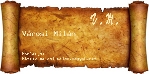 Városi Milán névjegykártya