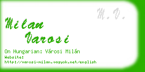 milan varosi business card