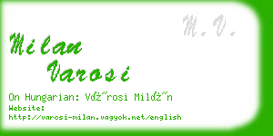 milan varosi business card